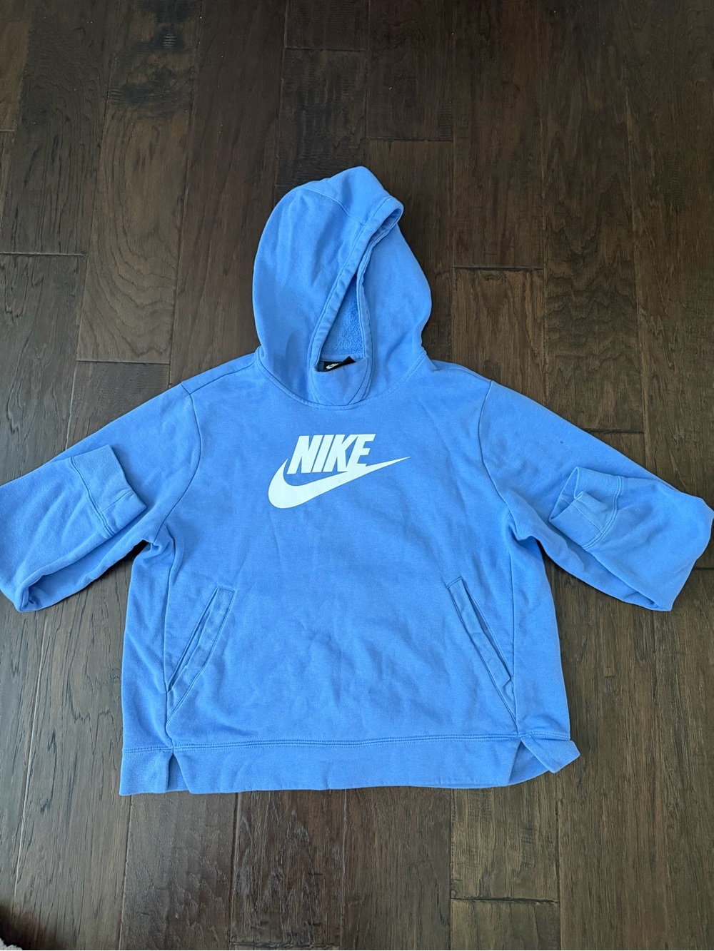 Nike Kids Light Blue Hoodie with White Logo